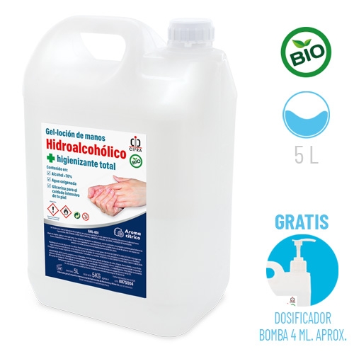 Gel Hidroalcohólico Pack de 4 garrafas de 5 litros