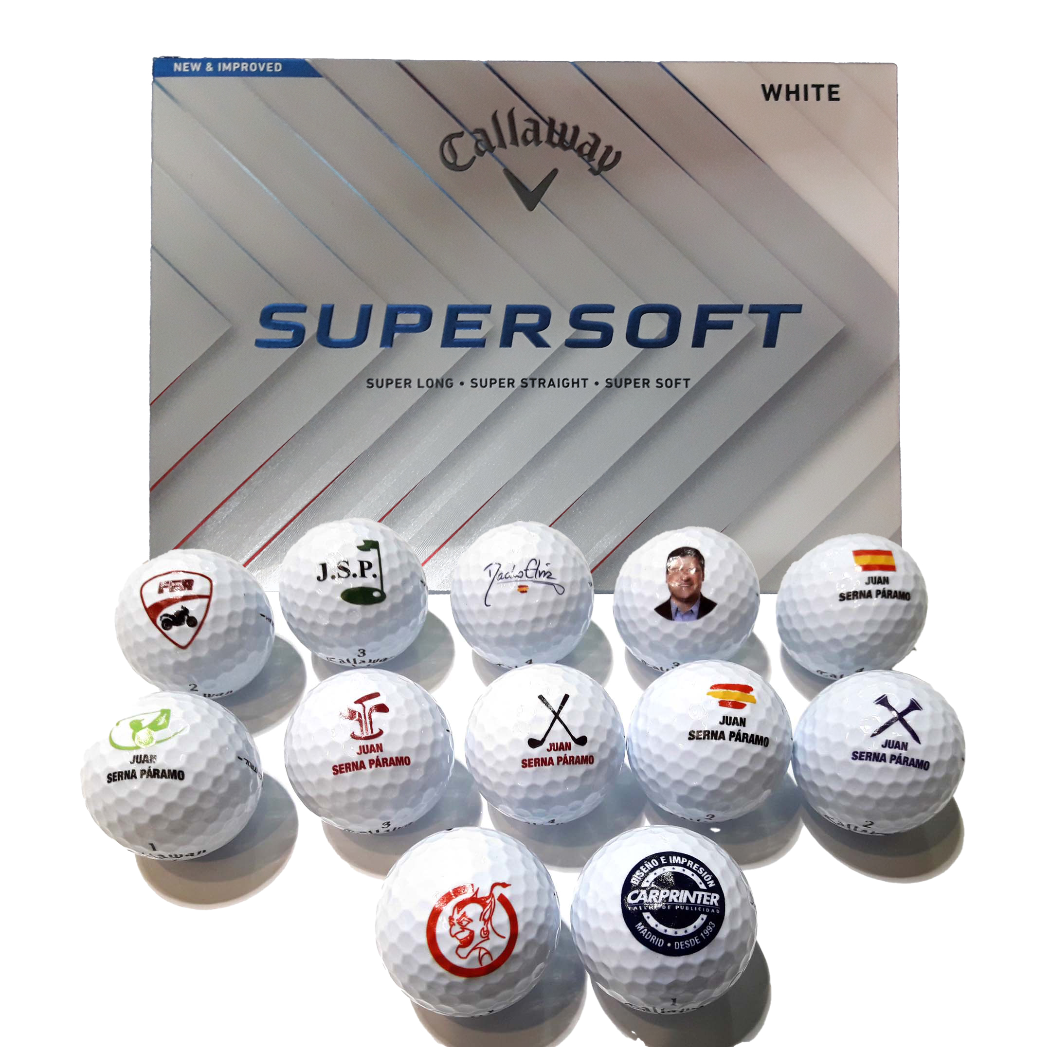 Pack 12 bolas de golf personalizadas Callway Supersoft Pack 12 bolas de golf personalizadas Callway Supersoft