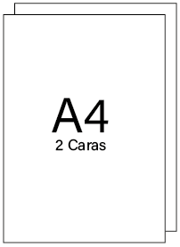 Impresión en A4 (210x297mm) a 2 Caras