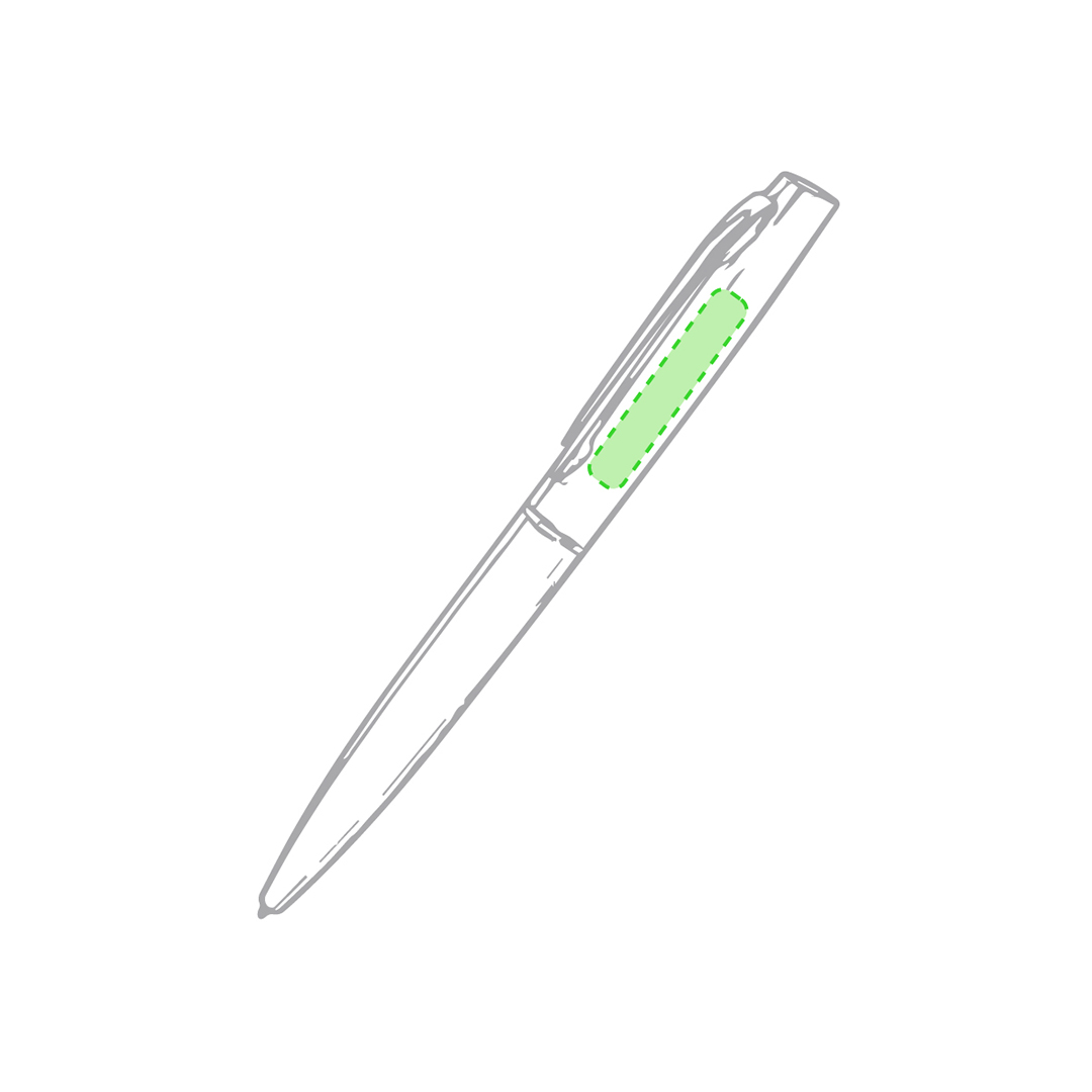 Bolígrafo de aluminio en tubo acrílico transparente