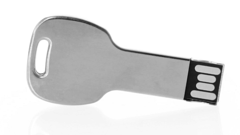 Pack 100 USB llave plata redondeada