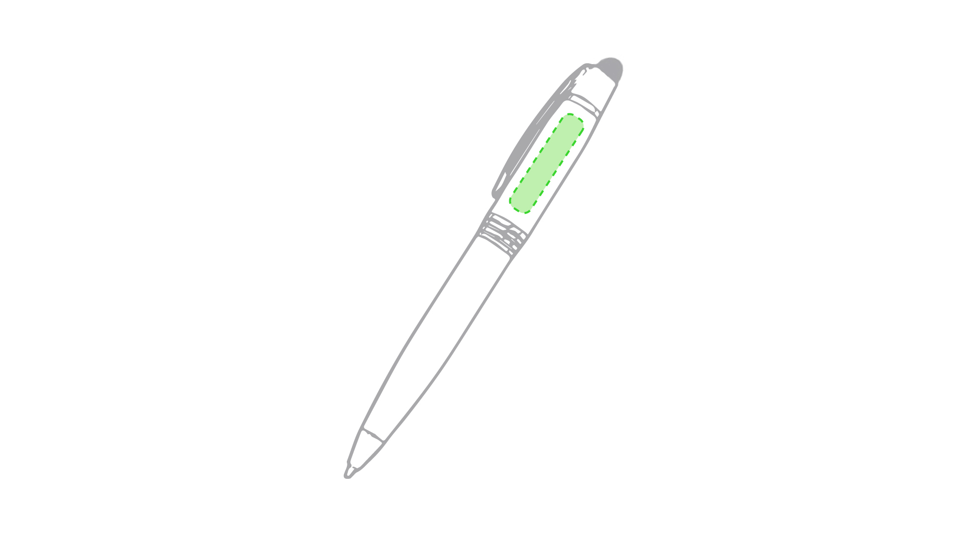 Boligrafo con puntero encapsulado en tubo de metal