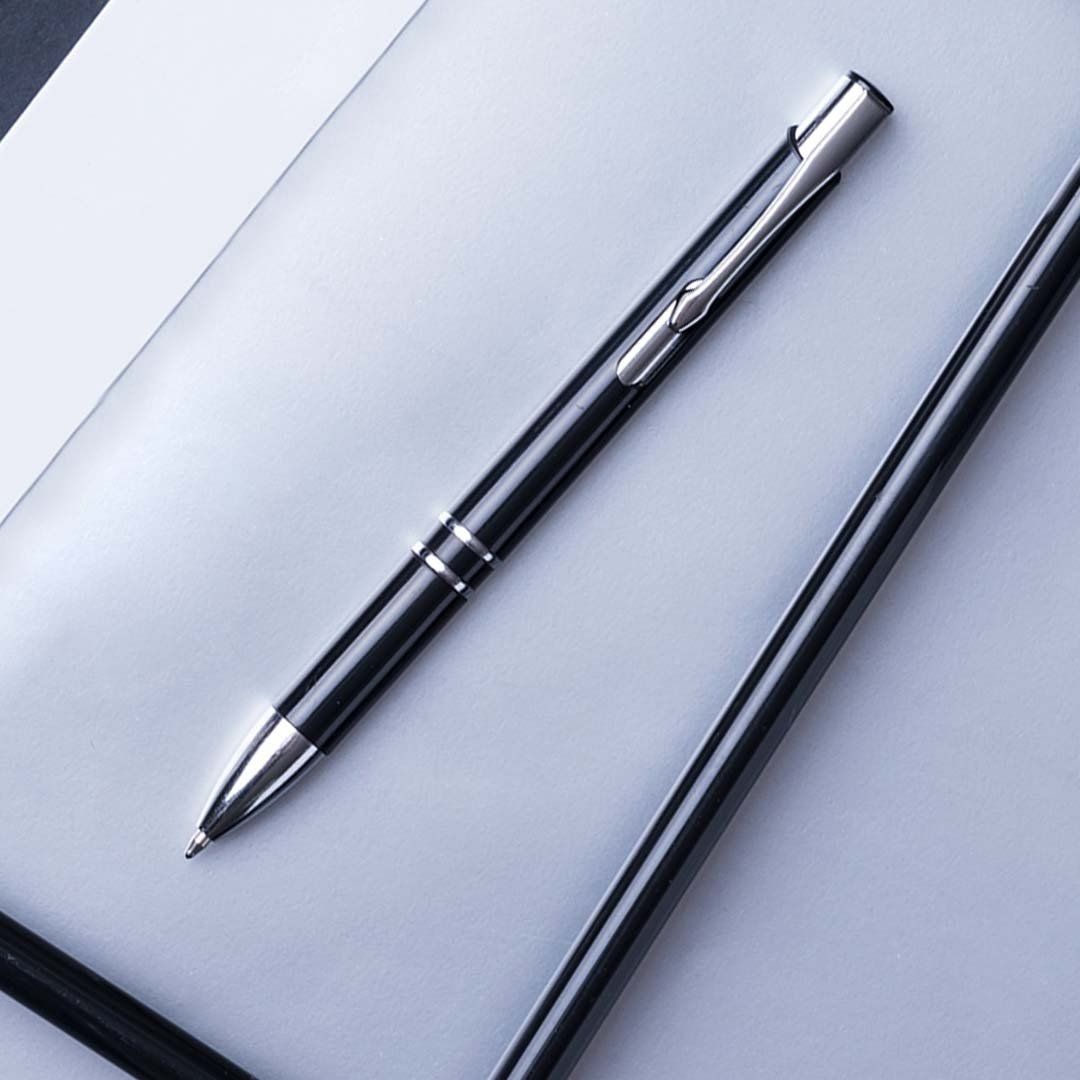 Boligrafo Pulsador de colores de plástico