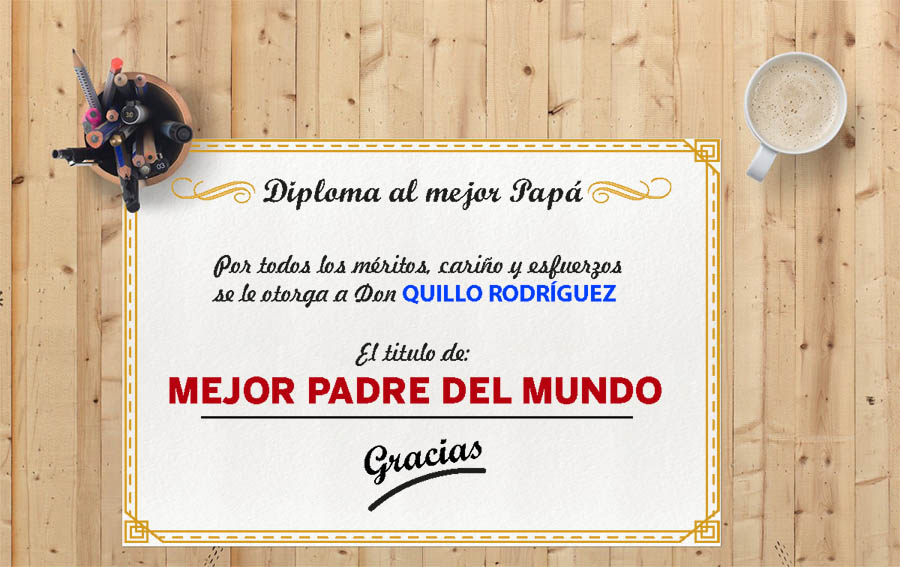 Diploma al mejor Papá