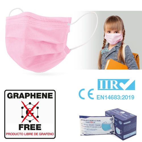 Pack 50 mascarillas desechables IIR para niños