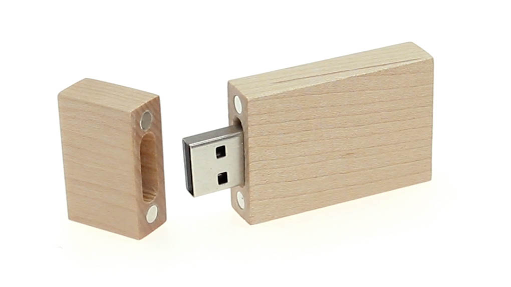 Pack 100 USB Madera con tapa imantada