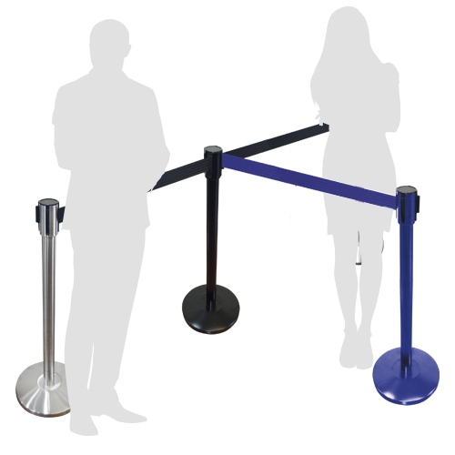 Set de 4 postes separadores de cinta retractil