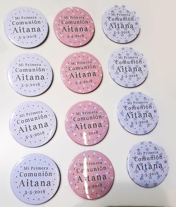30 CHAPAS PREDISEÑADA PARA COMUNIONES