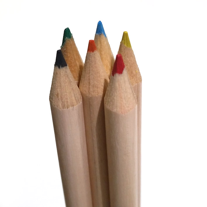 Estuche de Madera 6 lápices de colores con tapa regla