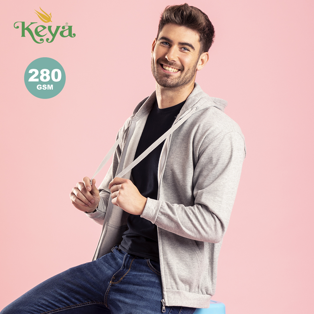 Sudadera Unisex con capucha y cremallera 280g