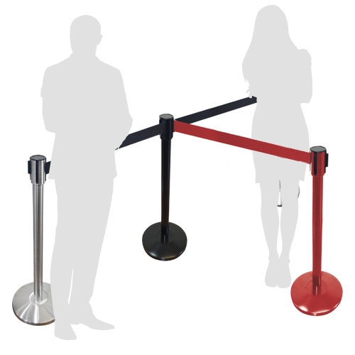 Set de 4 postes separadores de cinta retractil