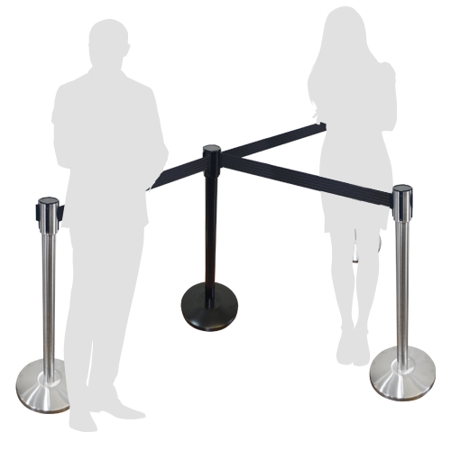 Set de 4 postes separadores de cinta retractil