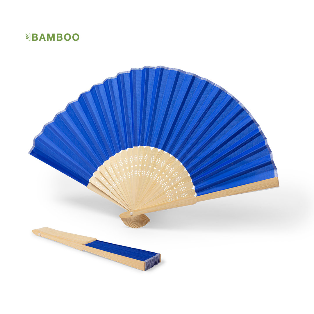 Abanico de Bambú y tela de poliester