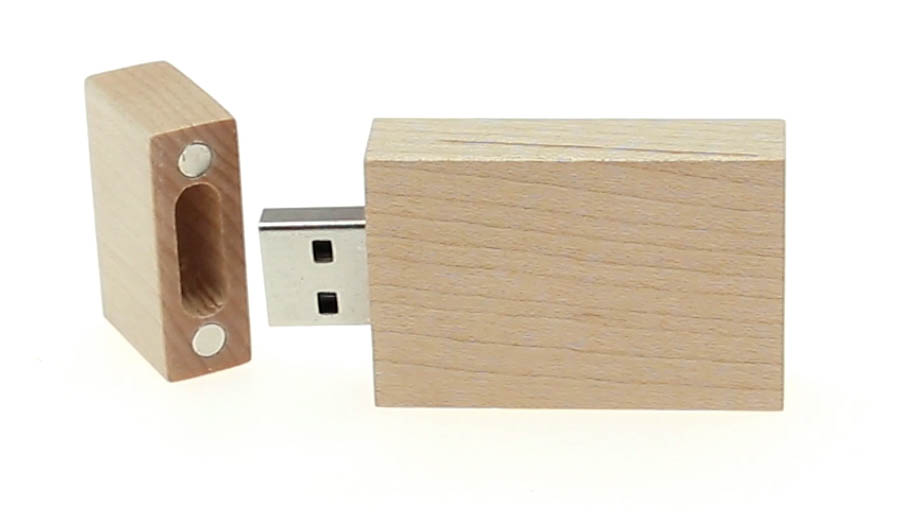 Pack 100 USB Madera con tapa imantada