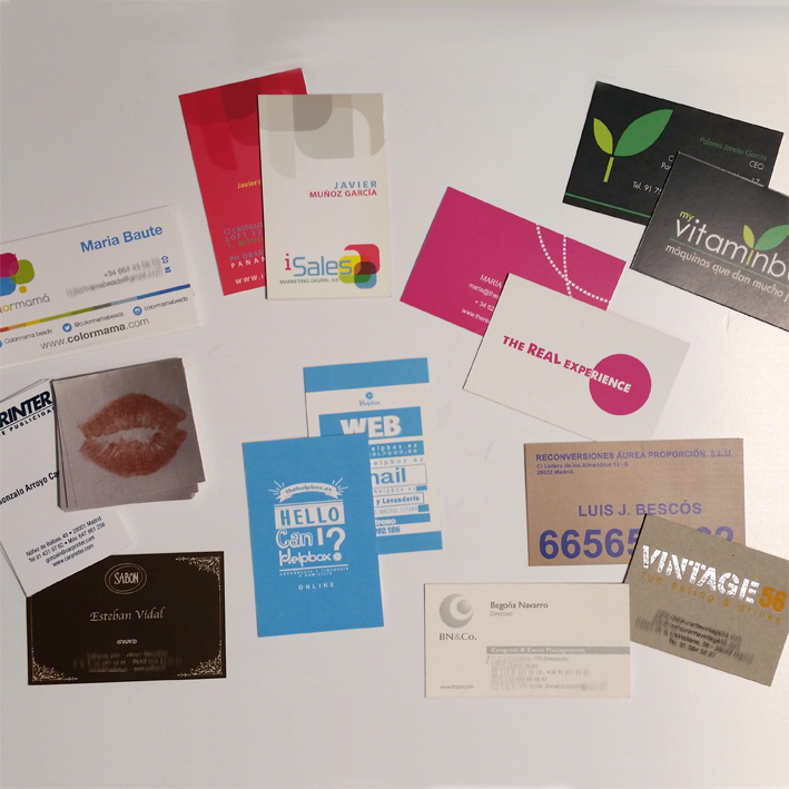 500 Tarjetas visita cartulina verjurada
