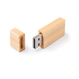 Pack 100 USB de Madera Plana Peque