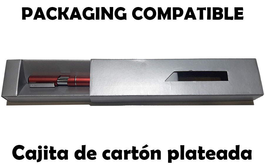 Caja de cartón plateada para bolígrafo