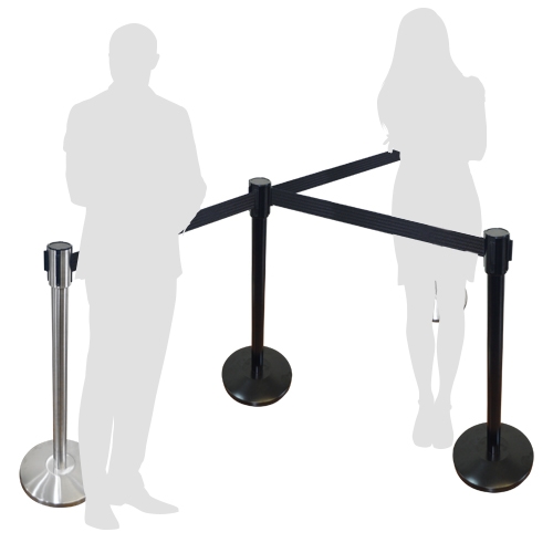 Set de 4 postes separadores de cinta retractil