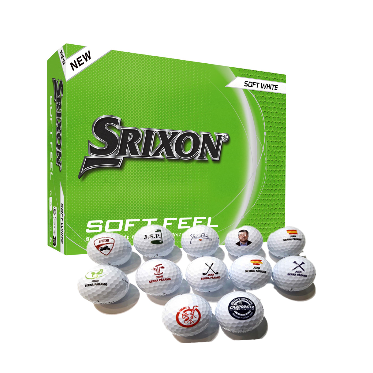 Pack de 12 bolas de Golf personalizadas Srixon Soft Feel