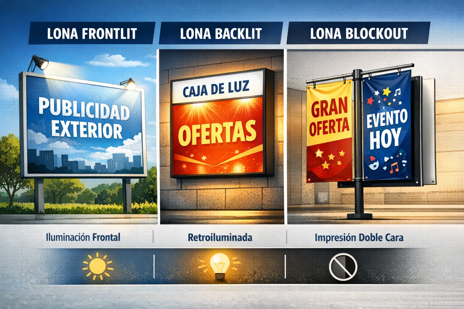 Materiales para cartelería exterior