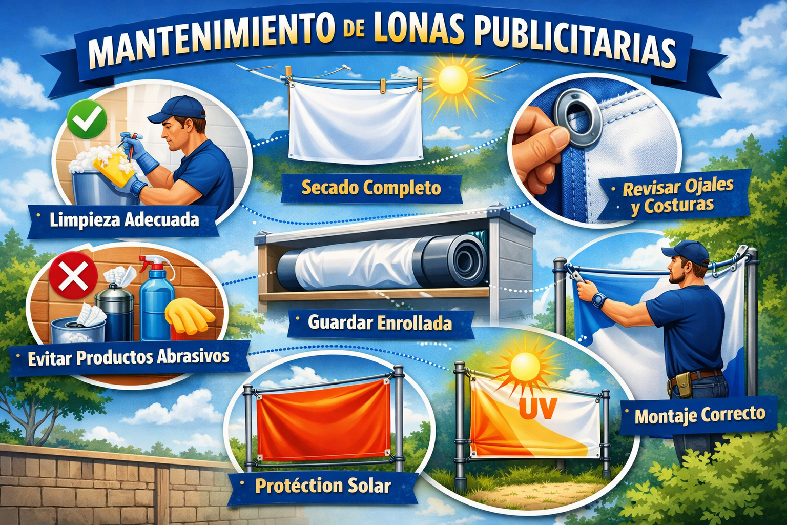 Mantenimiento de lonas publicitarias